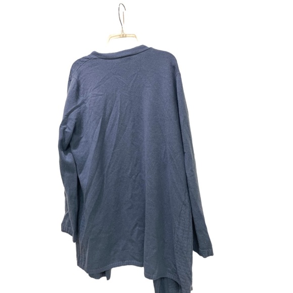 J Jill blue 100% cashmere open front sweater size medium - Picture 2 of 4